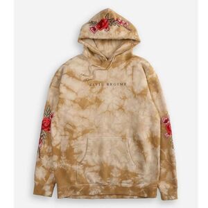 Civil Regime Red Rose Hoodie Sandstorm Marble Wash - Large